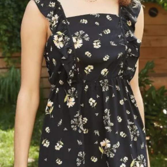 NEW Wild Fable Women's Casual Dress Black Floral L - Picture 4 of 6